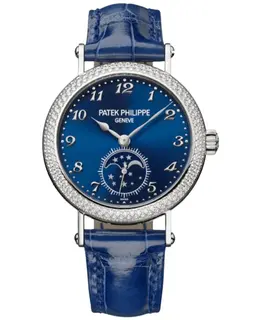 Patek Philippe Complications 7121/2100-001 Blue Dial White Gold Diamond Bezel Women's Watch