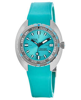 Doxa Sub 200T Aquamarine Automatic Turquoise Dial Rubber Strap Men's Watch 804.10.241s.25