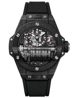 Hublot Big Bang MP-11 Limited Edition Manual Winding 3D Carbon Fiber Watch with Black Lined Rubber Strap