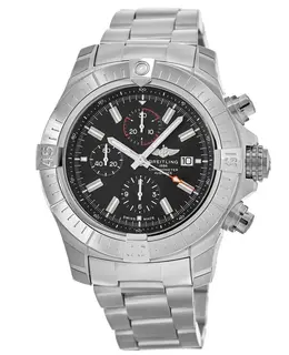 Breitling Avenger Super Avenger Chronograph 48 Black Dial Stainless Steel Men's Watch a13375101b1a1