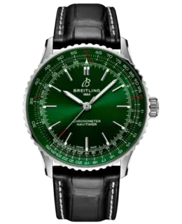 Breitling Navitimer Automatic 41 Green Dial Black Leather Strap Men's Watch a17329371l1p1