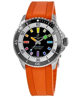Breitling Superocean Automatic 42 Black Dial Rubber Strap Men's Watch a17375211b2s3