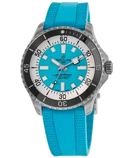 Breitling Superocean Automatic 44 Turquoise Dial Rubber Band Men's Watch a17376211l2s2