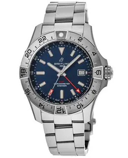 Breitling Avenger Automatic GMT 44 Blue Dial Stainless Steel Men's Watch A32320101C1A1A