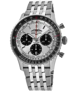 Breitling Navitimer B01 Chronograph 43 Silver Dial Steel Men's Watch ab0138241g1a1