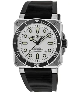 Bell & Ross BR 03 Automatic Diver White Dial Black Rubber Strap Men's Watch br03a-d-wh-st/srb