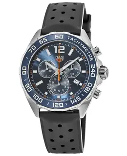Tag Heuer Formula 1 Quartz Chronograph Blue Dial Rubber Men's Watch caz1014.ft8024