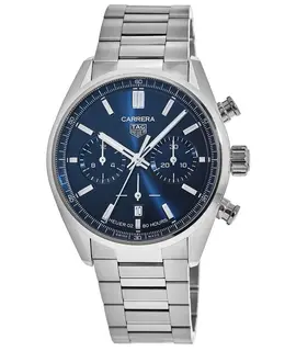 Tag Heuer Carrera Calibre 02 CBN2011.BA0642 Blue Dial Steel Men's Watch