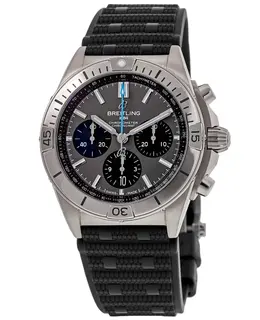 Breitling Chronomat B01 42 Automatic Chronograph Grey Dial Black Rubber Strap Men's Watch eb0134101m1s1