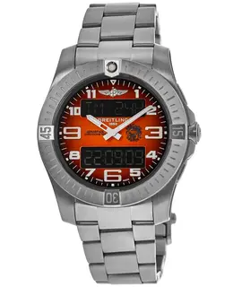 Breitling Aerospace Chronospace Military B70 Orbiter Chronograph Orange Digital & Analog Dial Titanium Men's Watch eb70101a1o1e1