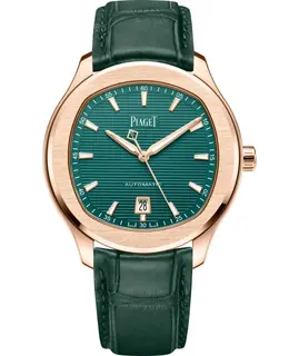 Piaget Polo Date Green Dial Rose Gold Strap - Authentic Men's Watch Model G0A47010