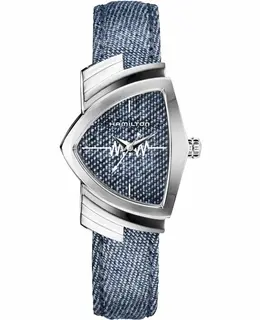 HAMILTON VENTURA QUARTZ BLUE DIAL FABRIC STRAP WOMEN'S WATCH MODEL H242111941