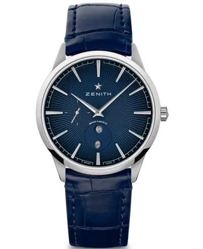 New Authentic Zenith Elite Lady Moonphase Romeo Y Julieta Limited Edition Blue Dial Blue Leather Strap Women's Watch 03.3101.692/02.C922 (blue, arb9270)