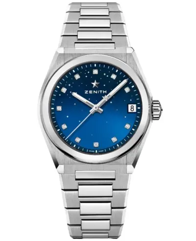 Zenith Defy Blue Diamond Dial Steel Women's Watch Model 03.9200.670/01.MI001 (blue, arb9293)