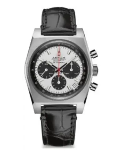 Brand New Authentic Zenith Chronomaster Revival El Primero A385 White Dial Alligator Strap Men's Watch Model 03.A384.400/385.C815 (white, arb9308)