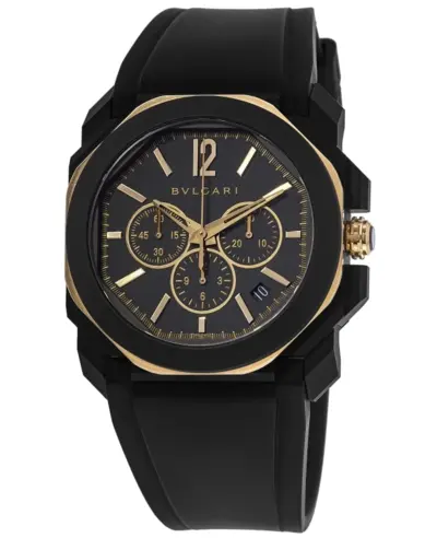 Bulgari Octo Velocissimo Automatic Steel Rubber Strap Men's Watch Model 103075 (black, arb9317)