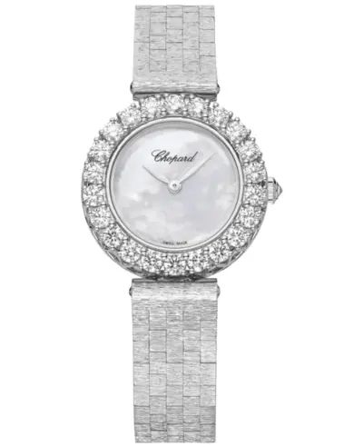 Chopard L'Heure Du Diamant Round Small Manual Winding Mother of Pearl Dial Diamond Bezel 18K White Gold Women's Watch Model 10A178-1301 (arb9331)