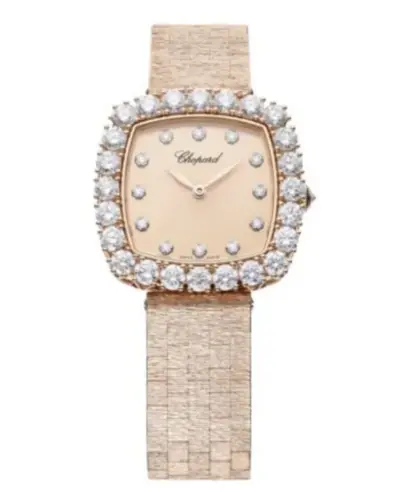 Chopard L'Heure Du Diamant 10A3865107 - Automatic Luxury Women's Watch with Diamond Bezel, Champagne Dial and Rose Gold Bracelet 10A386-5107 (arb9339)