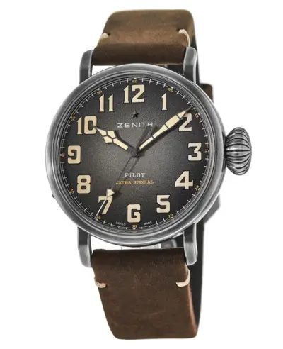 Zenith Pilot Type 20 Grey Dial Leather Strap Men's Luxury Watch - Article/Model: 11.2430.679/21.c801 (arb9344)