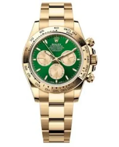 Rolex Cosmograph Daytona Green Dial Yellow Gold Watch Ref 126508-0008 M126508-0008 (green, arb25641)