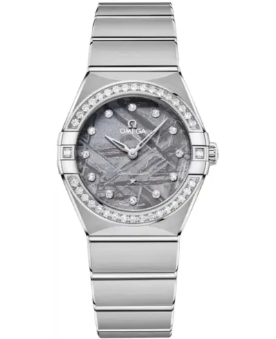 Omega Constellation 28mm Quartz Purple Dial Diamond Set Steel Women's Watch Model: 131.15.28.60.99.001 (violet, arb23007)