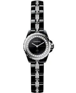 Chanel J12 XS Black Dial Diamond Black Ceramic Strap Women's Watch h5236