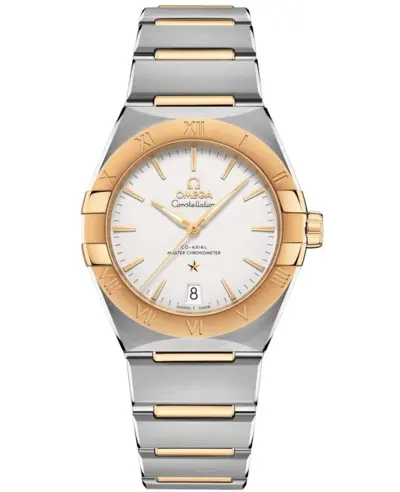 Omega Constellation Co-Axial Master Chronometer Model 13120362002002, Silver Dial Yellow Gold and Stainless Steel Men's Watch 131.20.36.20.02.002 (arb9443)