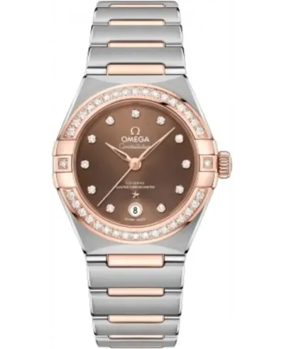 Omega Constellation Manhattan Chronometer 29mm Brown Dial Diamond Model:131.25.29.20.63.001 (brown, arb9480)