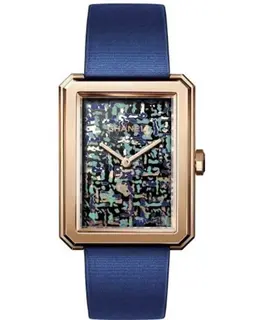 Chanel Boy-Friend Limited Edition H6130 Blue Dial Satin Strap Watch