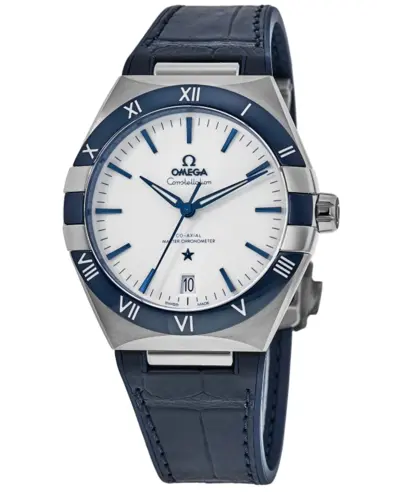 Omega Constellation Co-Axial Master Chronometer White Dial Leather Strap Men's Watch Model 131.33.41.21.04.001 (white, arb9491)