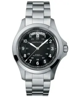 Brand New Authentic Hamilton Khaki Field King Auto 40mm Day Date Black Dial Men's Watch H64455133