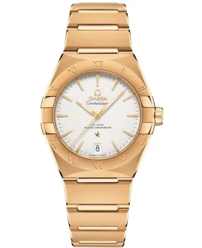 Omega Constellation Co-Axial Master Chronometer Model 13150362002002 - Yellow Gold Case with Silver Dial, Deployment Clasp 131.50.36.20.02.002 (arb9506)