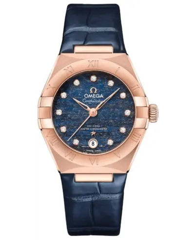 Omega Constellation Co-Axial Master Chronometer 131.53.29.20.99.001 Blue Diamond Dial 18K Gold (blue, arb9512)