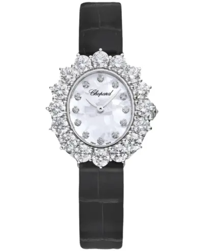 L'Heure Du Diamant Oval 13A393-1106 | Manual Winding Women's Watch with Mother of Pearl Dial, Diamond Bezel and White Gold Case Chopard (arb9557)
