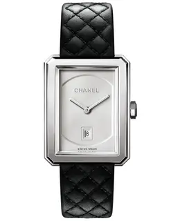 Authentic Chanel Boy-Friend H6954 - Steel Silver Dial, Leather Strap Women's Luxury Watch