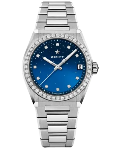 Authentic Zenith Defy 16.9200.670/01.mi001 Blue Dial Diamond Steel Women's Watch (blue, arb9574)