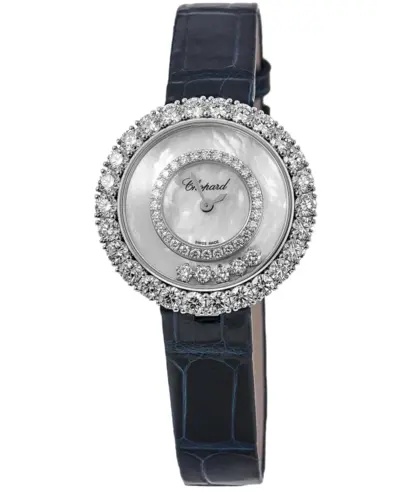 Chopard Happy Diamonds Mother of Pearl Diamond Dial Leather Strap Women's Watch Model 205369-1001 (arb9647)