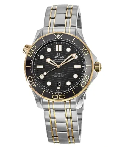 Omega Seamaster Diver 300M Yellow Gold & Steel Men's Watch Model: 210.20.42.20.01.002 (black, arb9671)