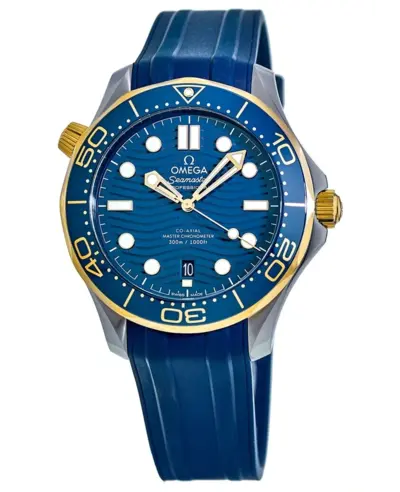 Omega Seamaster Diver 300M Sedna Gold Blue Dial Model 210.22.42.20.03.001 Men's Watch (blue, arb9678)