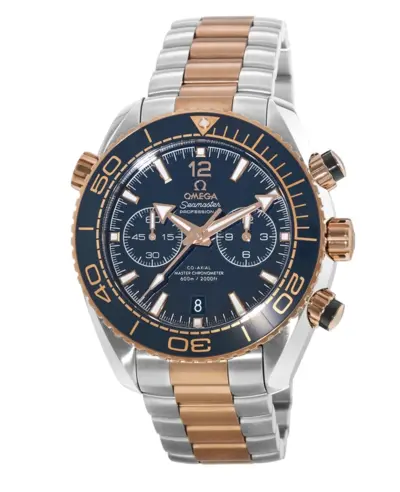 Omega Seamaster Planet Ocean 600M Chronograph Men's Watch Sedna Gold & Steel, Blue Dial Model: 215.20.46.51.03.001 (blue, arb9715)