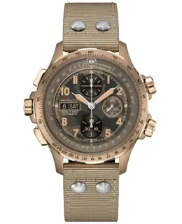 Hamilton H77916920 Khaki Aviation X-Wind Auto Chrono Brown Dial Fabric Strap Men's Watch
