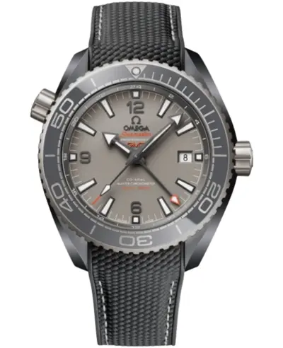 Authentic Omega Seamaster Planet Ocean 600M GMT Automatic Dark Grey Dial Black Rubber Strap Men's Watch Model: 215.92.46.22.99.002 (black, arb9753)