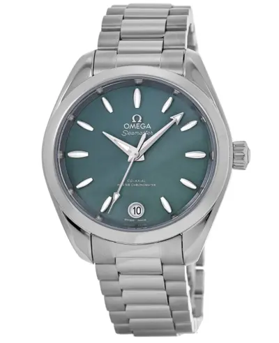 Omega Seamaster Aqua Terra Shades Automatic Chronometer 34mm Green Dial Steel Women's Watch Model No: 220.10.34.20.10.001 (green, arb9765)