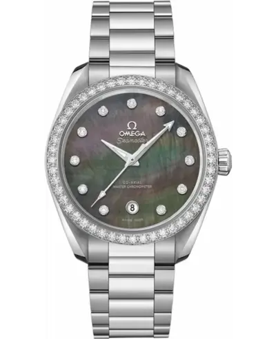 Omega Seamaster Aqua Terra 150m Master Co-Axial Chronometer, 38 MM Mother of Pearl Diamond Dial Stainless Steel Women's Watch (Model 220.15.38.20.57.001) / Reference 220.1 (arb9827)