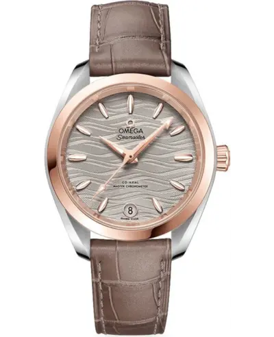 Omega Seamaster Aqua Terra 150m Master Co-Axial Chronometer, Grey Dial Brown Leather Strap Women's Watch Model: 220.23.34.20.06.001 (arb9849)