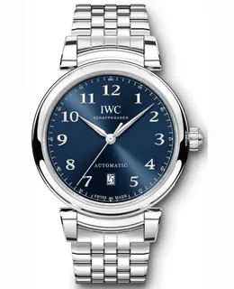 New IWC Da Vinci Automatic Blue Dial Steel Watch with Serial Number IW356605