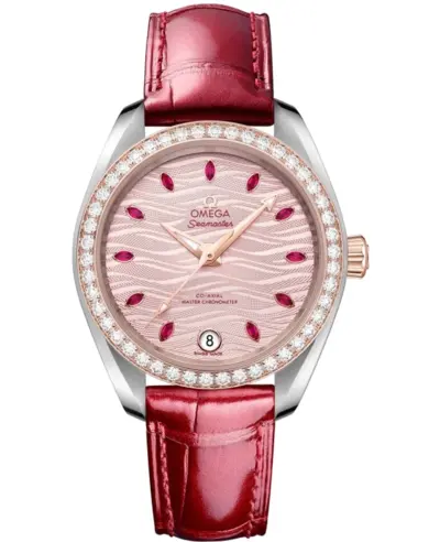 Authentic Omega Seamaster Aqua Terra 34mm Master Co-Axial Pink Dial Model: 220.28.34.20.60.001 (pink, arb9859)