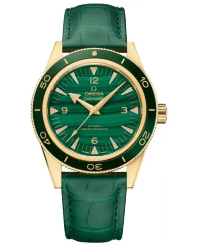 Omega Seamaster 300 Automatic Chronometer Green Dial Leather Strap Men's Watch Model No. 234.63.41.21.99.001 (green, arb9934)