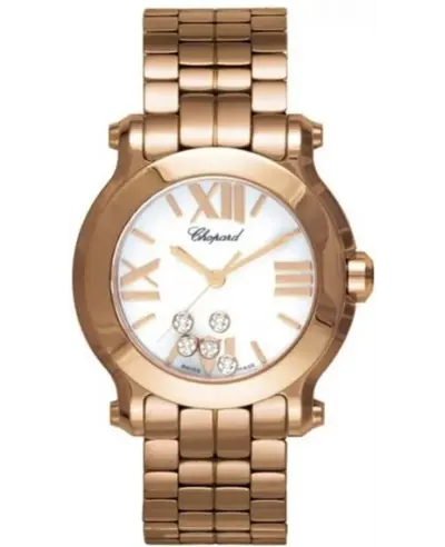 Chopard Happy Sport Watch Model 274189-5011, Mother of Pearl Diamond Dial Rose Gold Women's (arb9955)