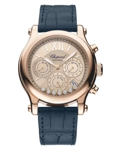 Chopard Happy Sport Chronograph 274653-5001, Rose Gold Dial with Diamonds (arb9956)